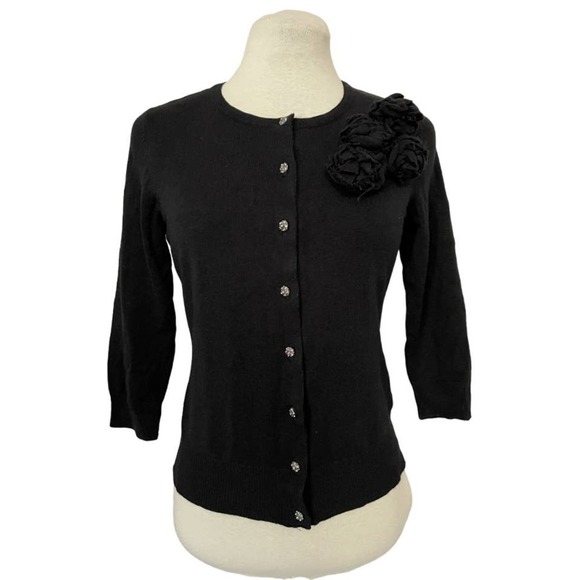 NEW York & Company Rhinestone Front Black Sweater Size S - Picture 1 of 8